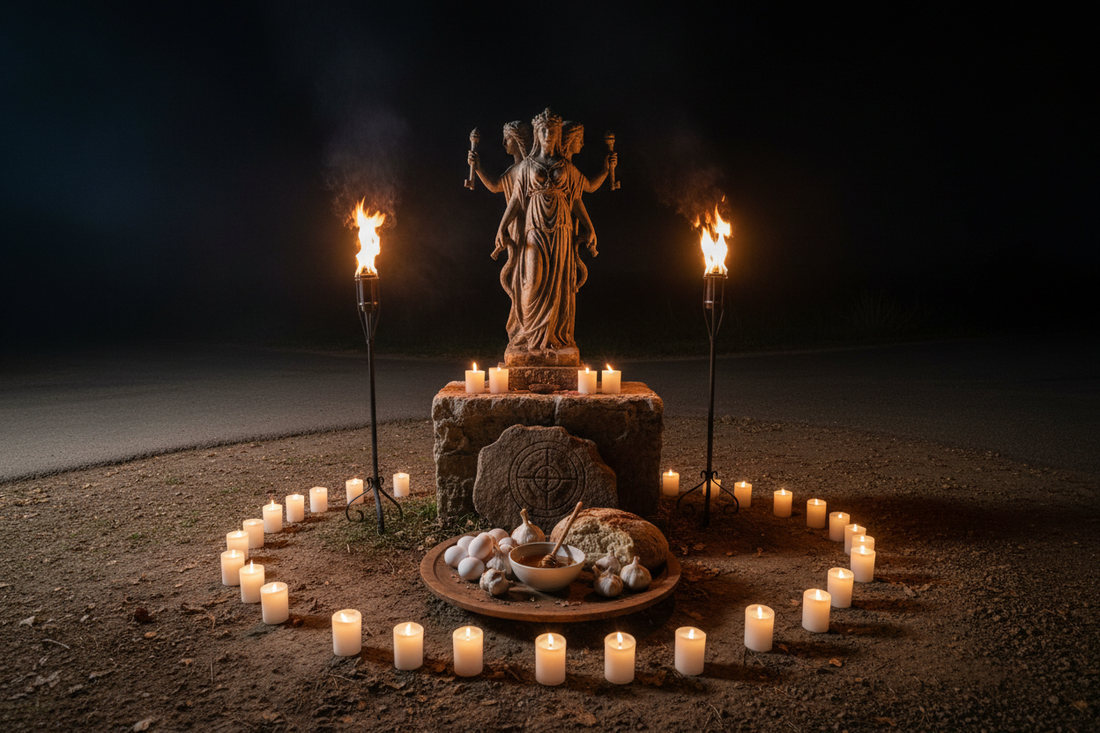 Hecate's Deipnon Rituals: Crossroads Offerings and Dark Moon Ceremonies