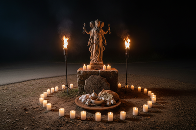 Hecate's Deipnon Rituals: Crossroads Offerings and Dark Moon Ceremonies