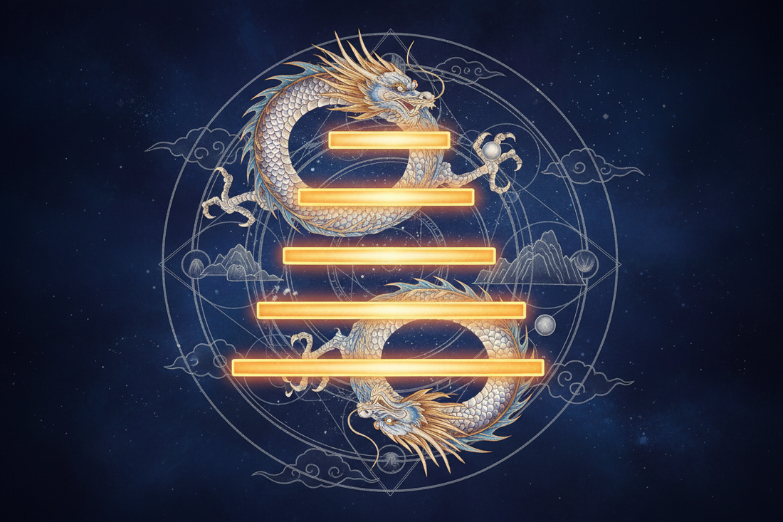 Hexagram 1 Qian — Complete Guide Part 1: The Symbol and Structure of Pure Creative Force
