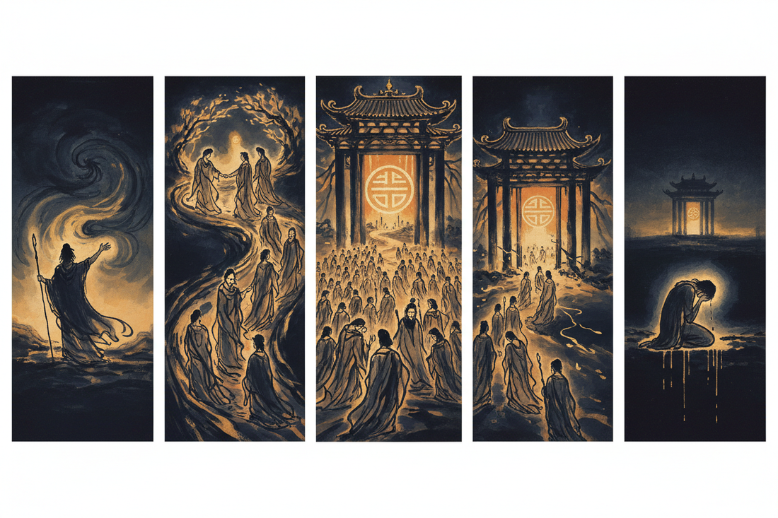 Hexagram 45 Cui - Complete Guide Part 2: The Six Lines and the Stages of Gathering
