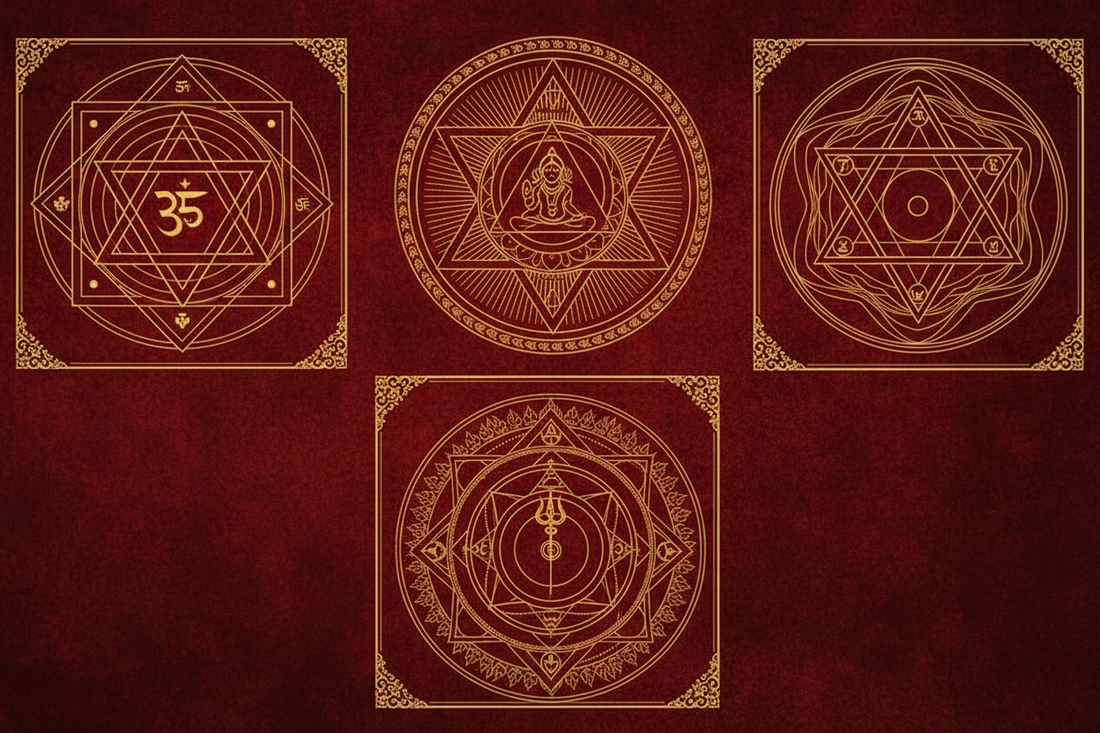 Hindu Yantra Symbols: Kali, Lakshmi, Shiva & Tantric Sacred Geometry