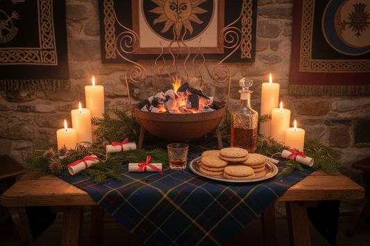 Hogmanay Altar: Coal, Shortbread, and Threshold Symbols