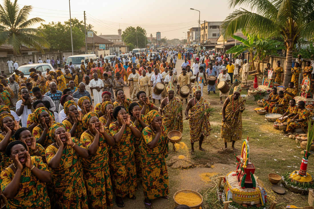 Homowo: Ga Harvest Festival - Hooting at Hunger, Feeding Ancestors, and Celebrating Survival - Nicole's ritual universe