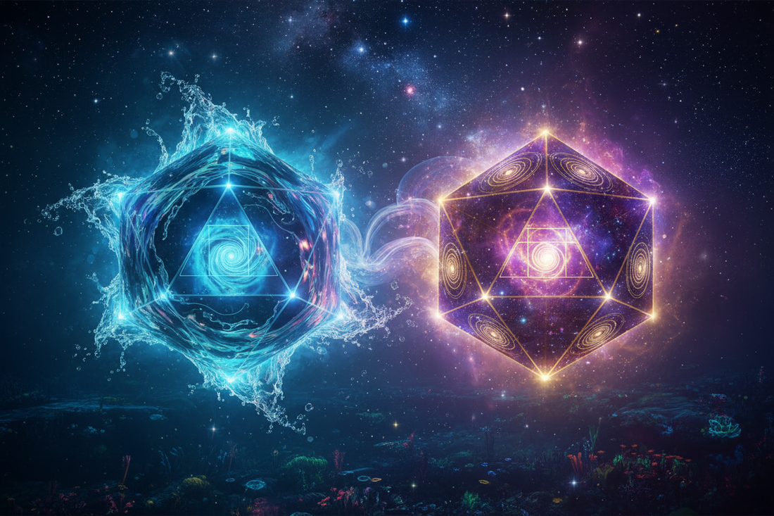 Icosahedron and Dodecahedron: Water and Ether - Nicole's ritual universe