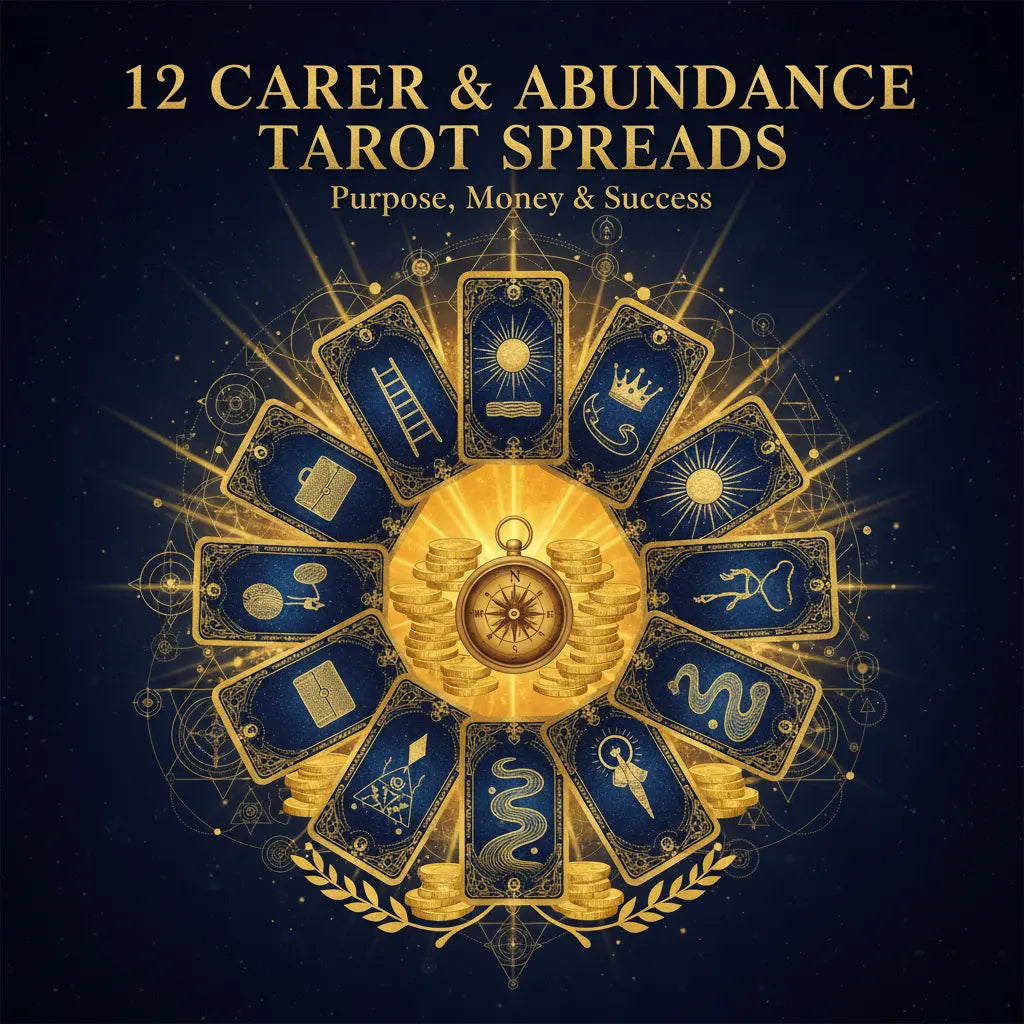 12 Career and Abundance Tarot Spreads guide cover