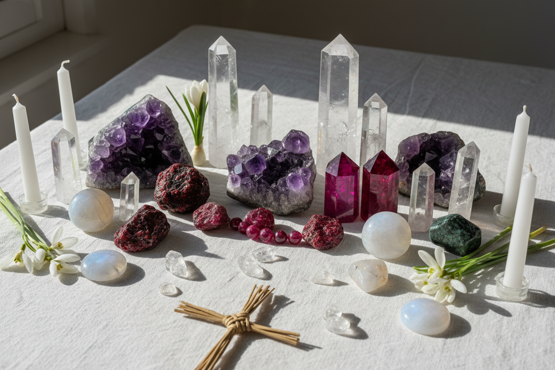 Imbolc Crystals: Amethyst, Garnet & Ruby - Nicole's ritual universe