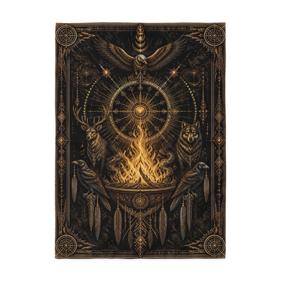 The Shamanic Fire Indoor Wall Tapestry 26x36