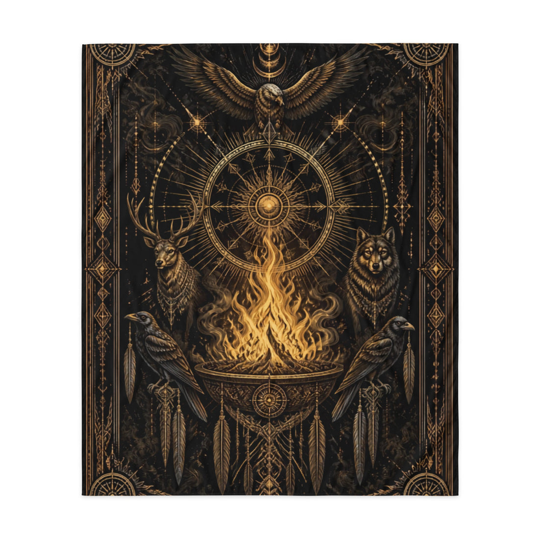 The Shamanic Fire Indoor Wall Tapestry 50x60