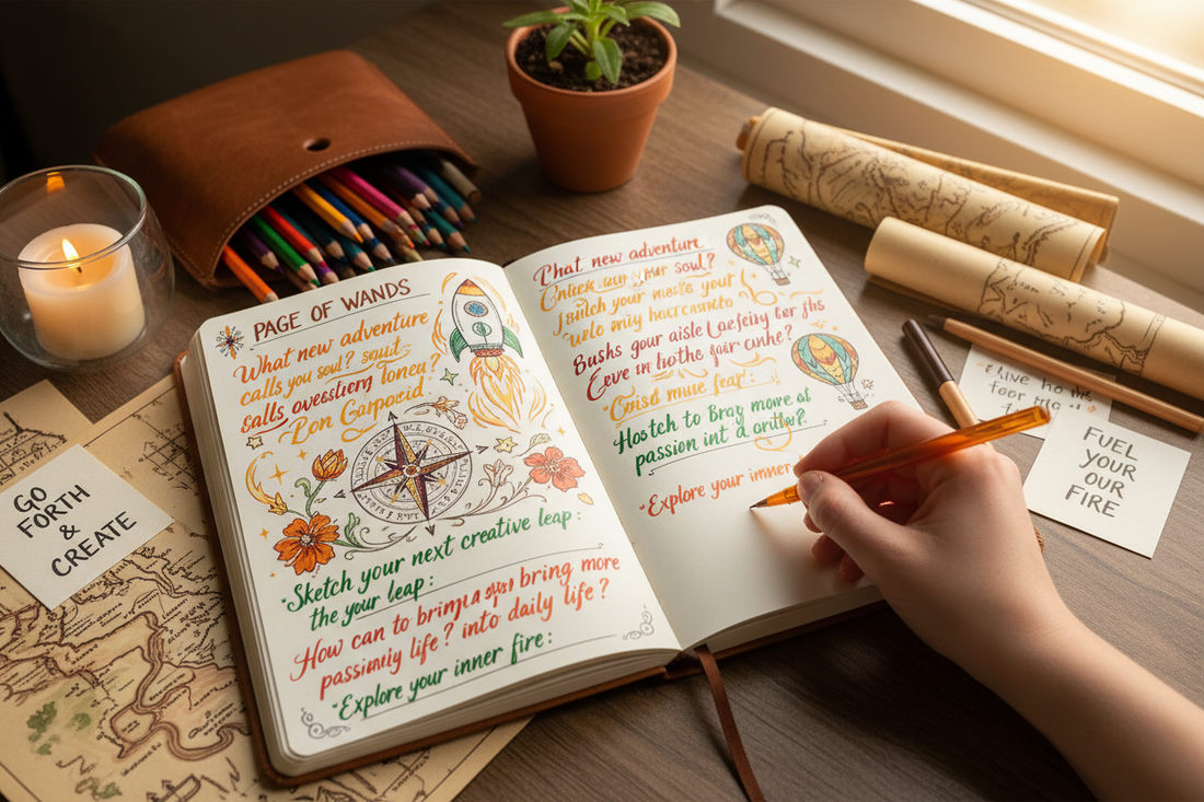 Page of Wands Journal Prompts: 15 Questions for Creative Exploration - Nicole's ritual universe