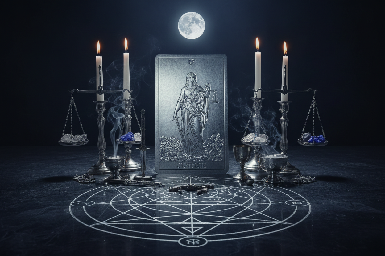 Justice Tarot Ritual: New Moon Manifestation Through Truth & Balance ...