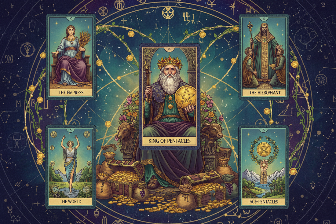 King of Pentacles Combinations: With Major & Minor Arcana