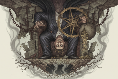King of Pentacles Reversed: Greed, Corruption & Financial Loss