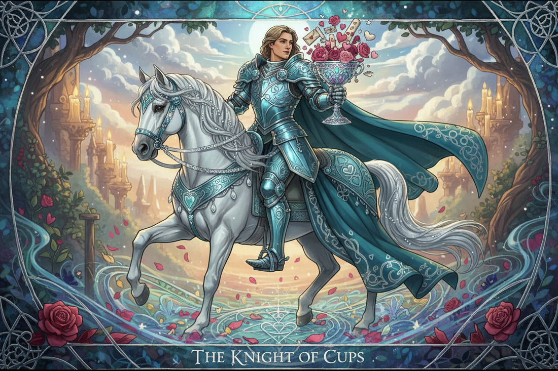 Knight of Cups in Love Readings: Romantic Pursuit & Devoted Courtship - Nicole's ritual universe