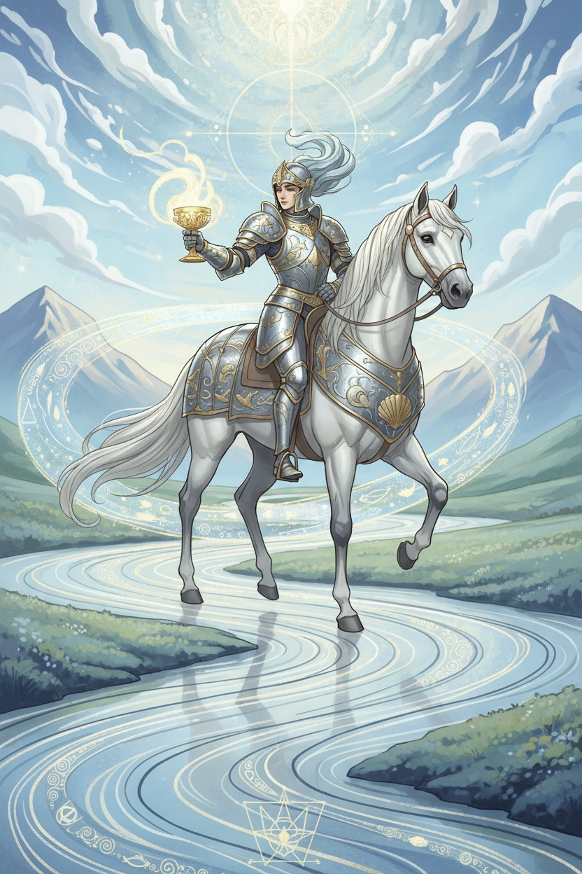 Knight of Cups (Light Path): Tarot Card Meaning, Ritual & Meditation Nicole's ritual universe