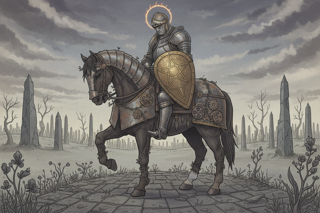 Knight of Pentacles Reversed: Stagnation & Workaholism