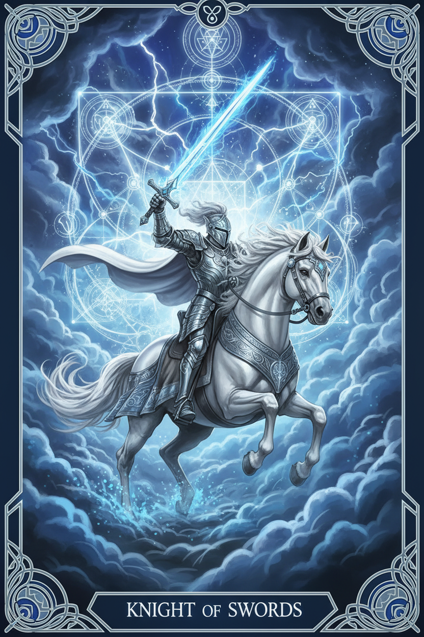Knight of Swords (Light Path): Tarot Card Meaning, Ritual & Meditation Nicole's ritual universe