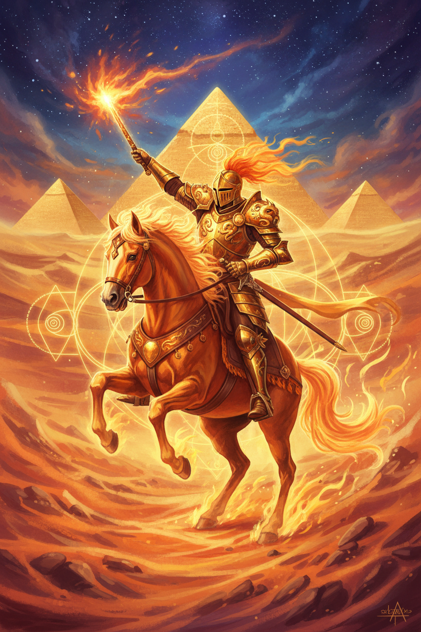 Knight of Wands (Light Path): Tarot Card Meaning, Ritual & Meditation Nicole's ritual universe