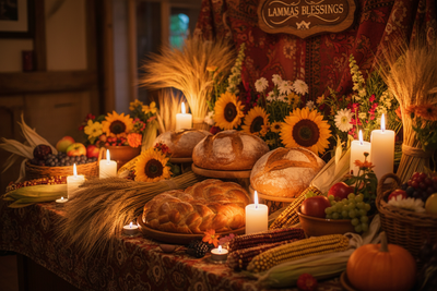 Lammas Altar: Bread, Wheat, and Harvest Symbols
