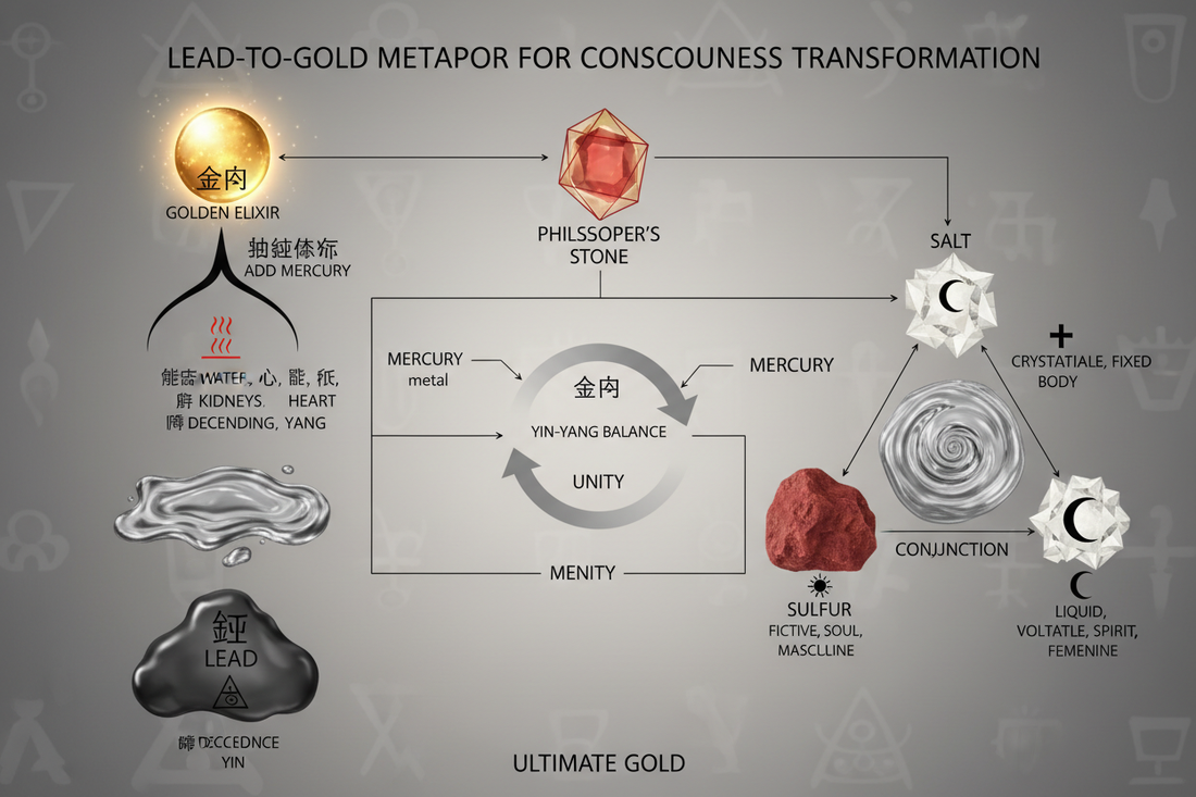 The Lead-to-Gold Metaphor: 铅汞 vs. Sulfur-Mercury