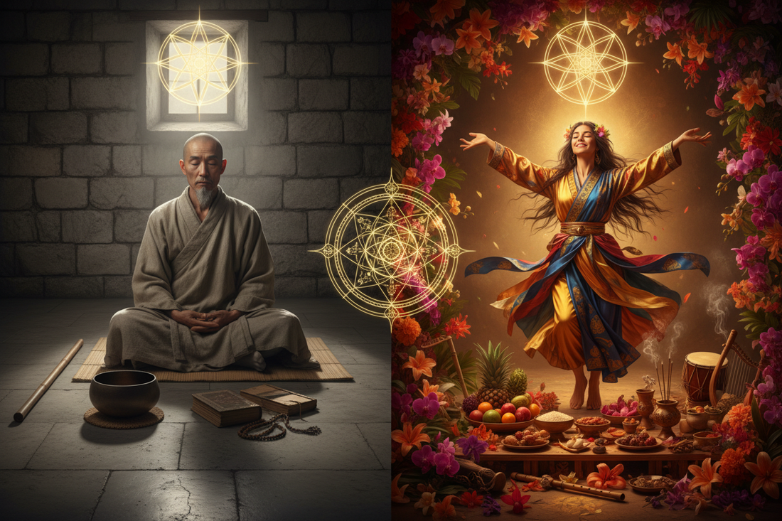 Light Path vs Ascetic Traditions: Renunciation or Embodied Joy? - Nicole's ritual universe