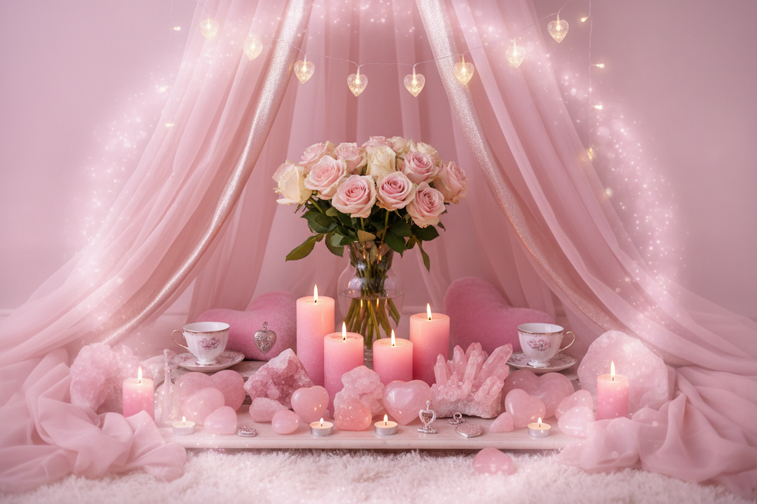Love Corner: Rose Quartz + Pink Candle Ritual - Nicole's ritual universe