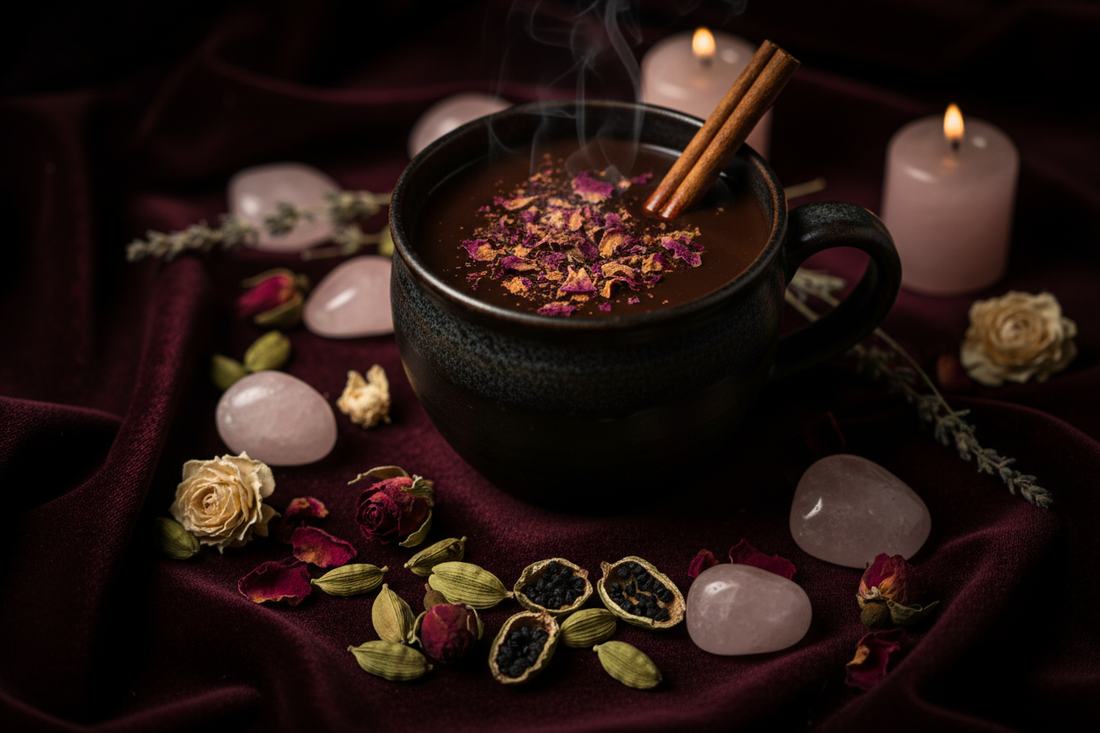 Love Potion Hot Chocolate: Rose, Cinnamon & Cardamom Spell Recipe