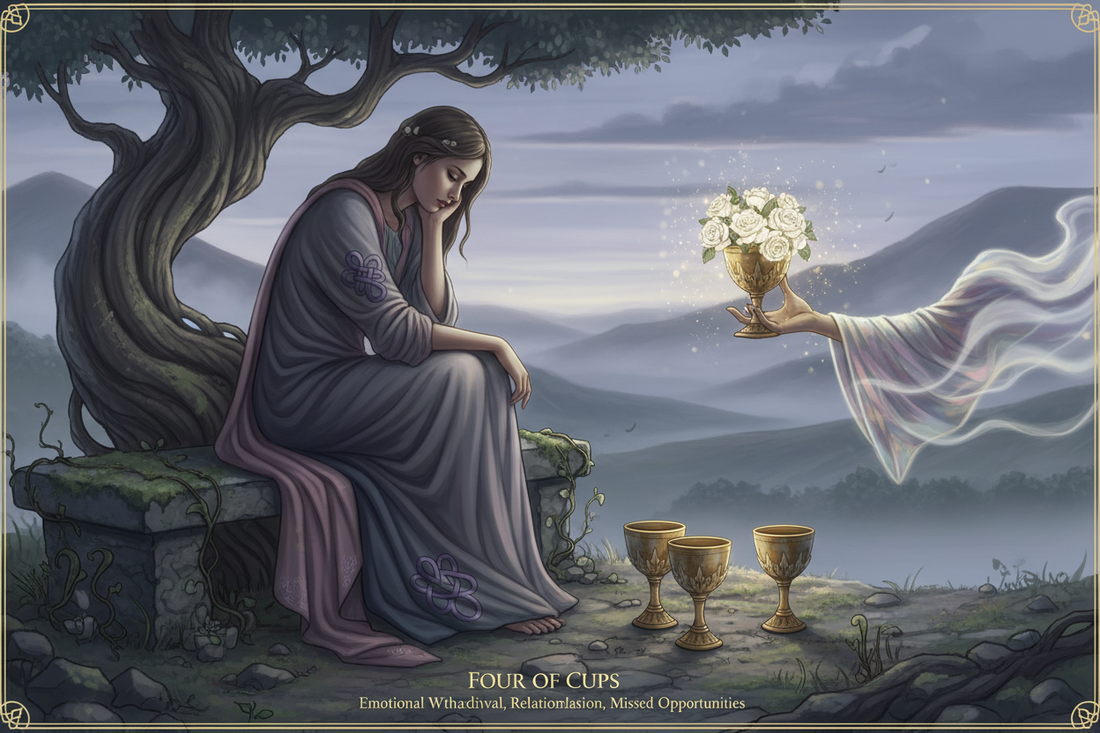 Four of Cups in Love Readings: Taking Love for Granted or Needing Space - Nicole's ritual universe