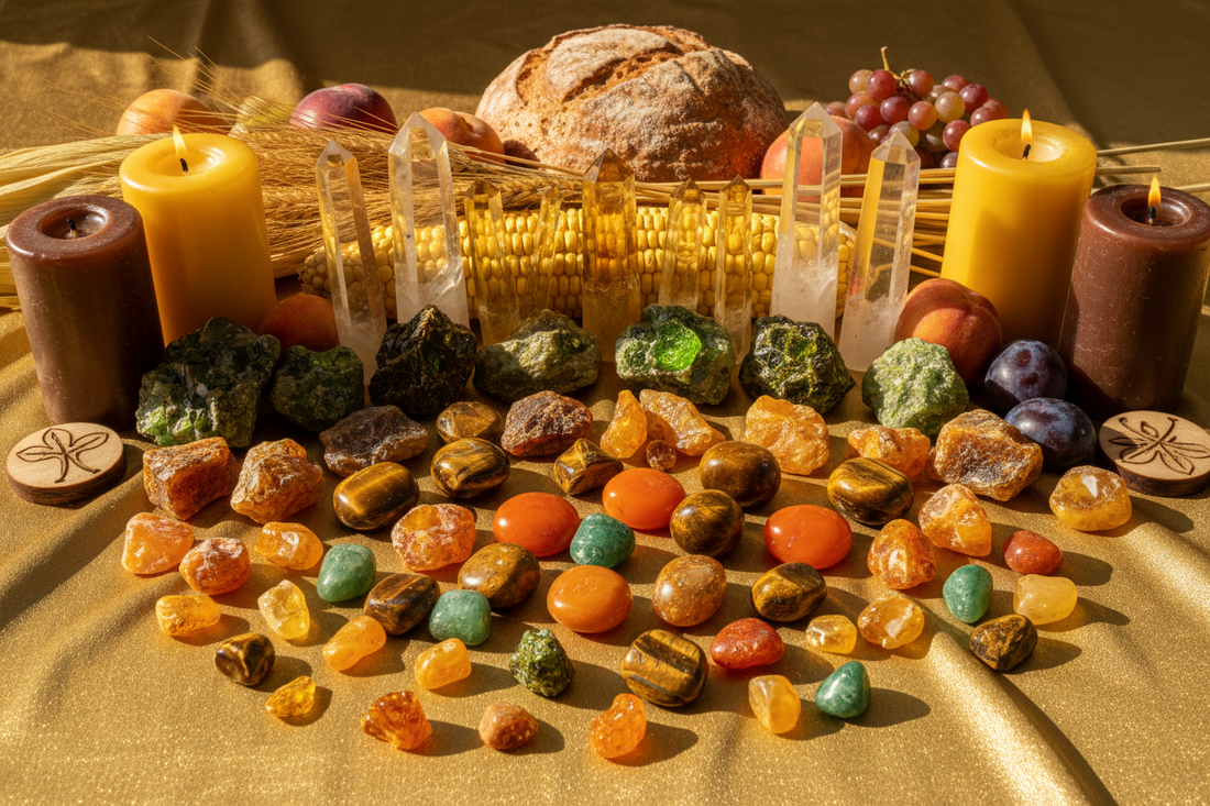 Lughnasadh Crystals: Citrine, Peridot & Tiger's Eye