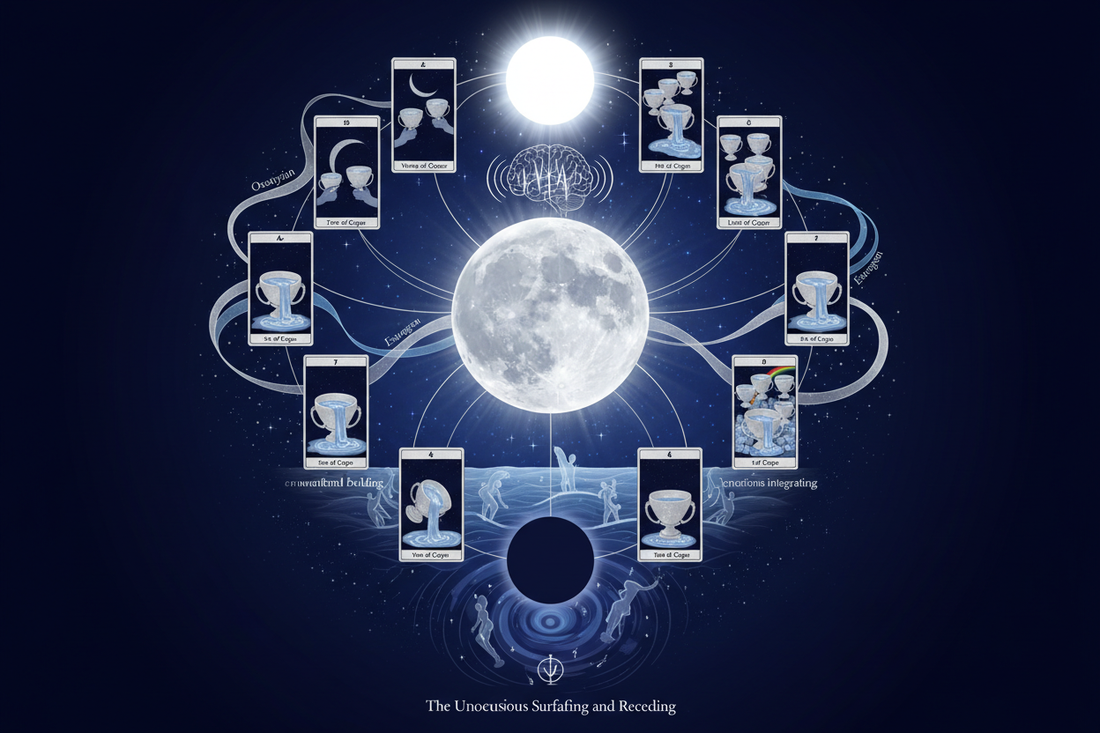 Lunar Cycles and Emotional Cards (Cups) — The Moon's Rhythm in Feeling Consciousness - Nicole's ritual universe