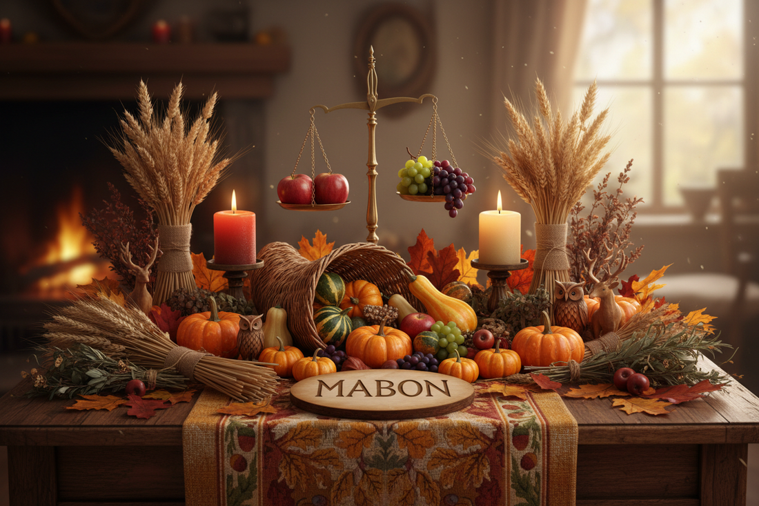 Mabon Altar: Apples, Grapes, and Harvest Symbols