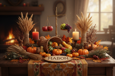 Mabon Altar: Apples, Grapes, and Harvest Symbols