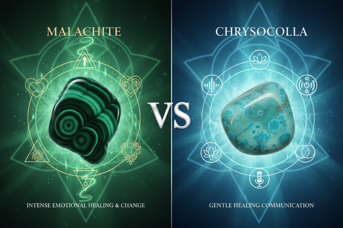 Malachite vs Chrysocolla: Which Transformation Crystal is Right for You? - Nicole's ritual universe