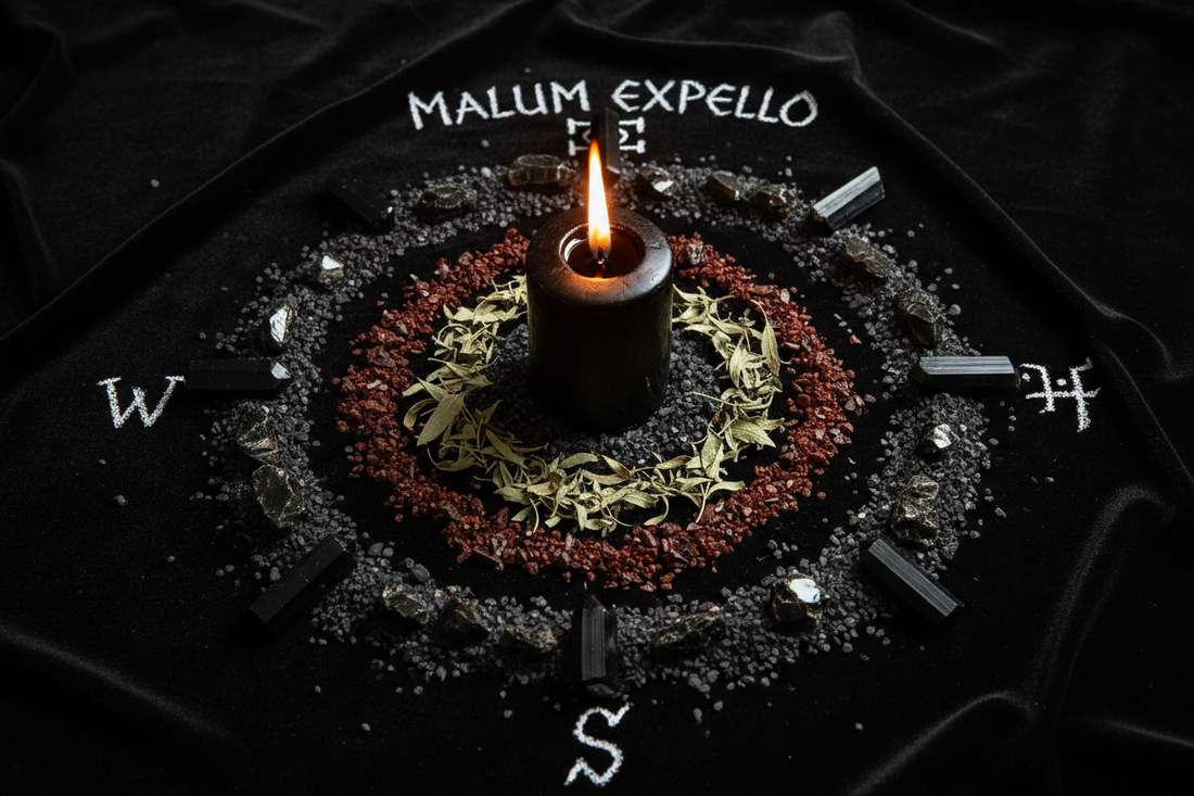 Malum Expello Candle: Banishing Negativity Magic Circle