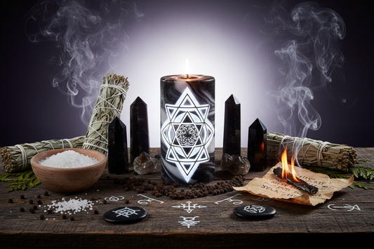 Malum Expello Candle: Banishing Negativity Magic Circle
