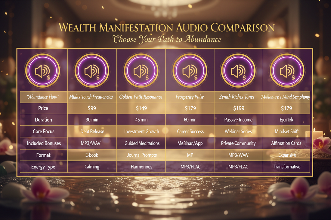Manifestation Audio Comparison: All 6 Wealth Audios Explained - Nicole's ritual universe