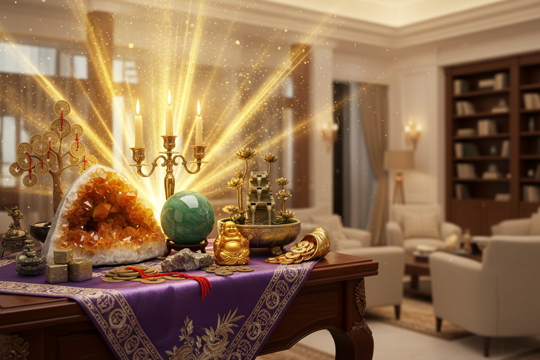 Money Corner Setup (Wealth Corner): Crystal + Candle