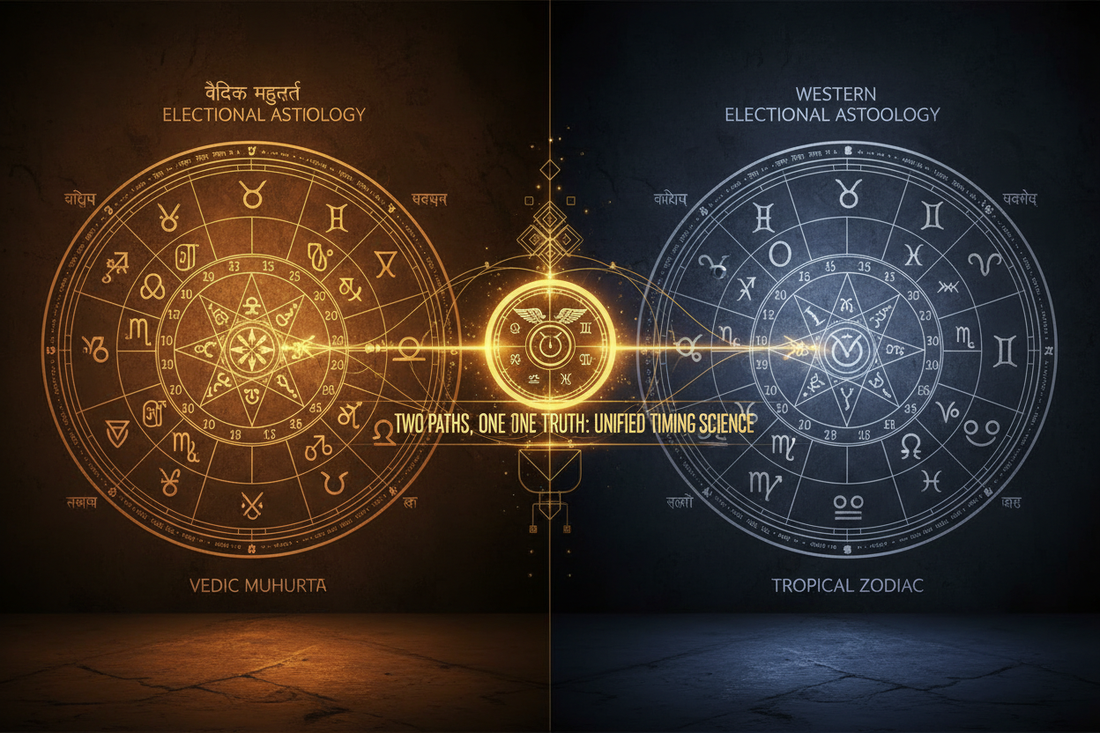 Muhurta (Vedic) vs Electional (Western): Two Systems Compared - Nicole's ritual universe