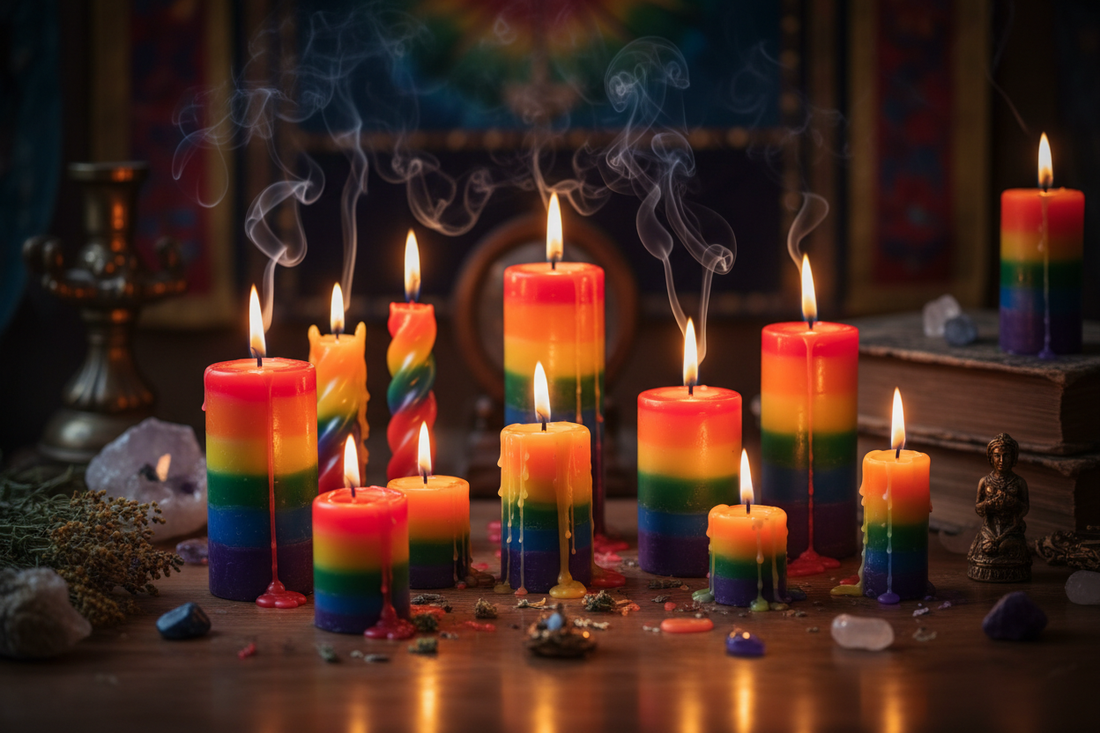 Multi-Color Candles: Rainbow and Combination Magic - Nicole's ritual universe
