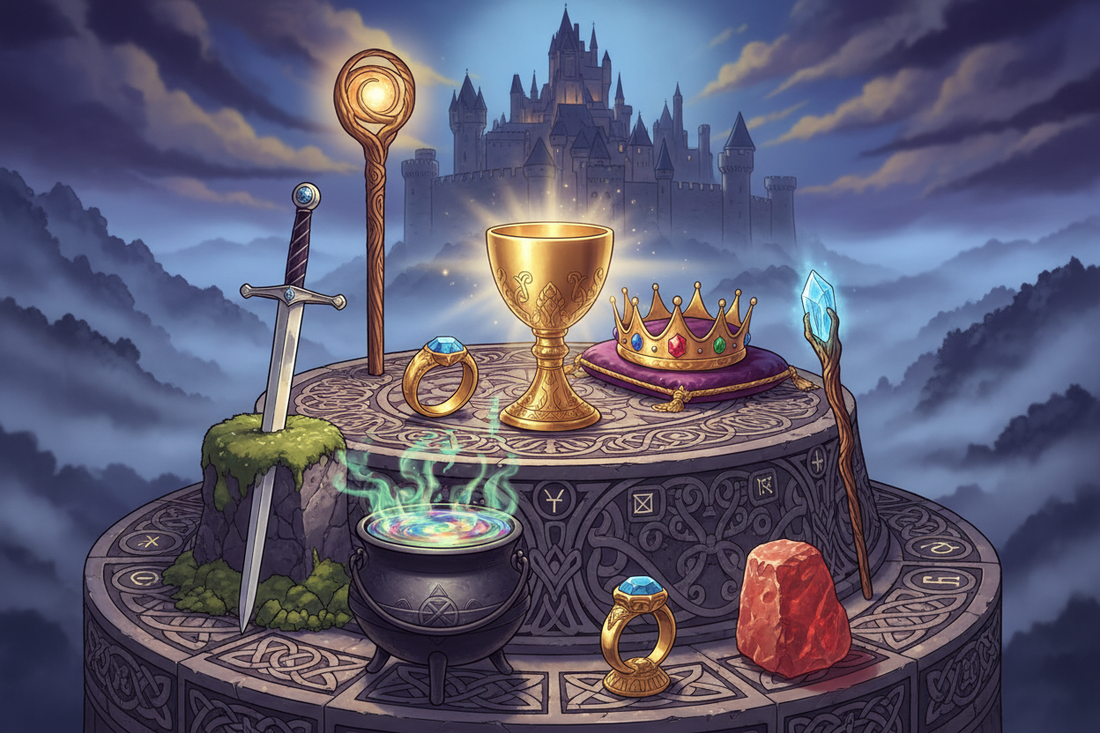 Mythic Objects of Power: Grail, Sword, Wand, Cauldron & Crown