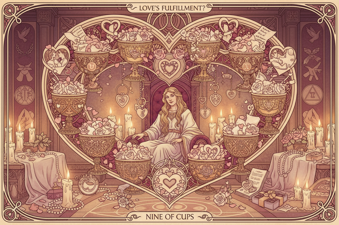Nine of Cups in Love Readings: Romantic Satisfaction & Emotional Fulfillment - Nicole's ritual universe