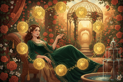 Nine of Pentacles in Love Readings: Independent Romance