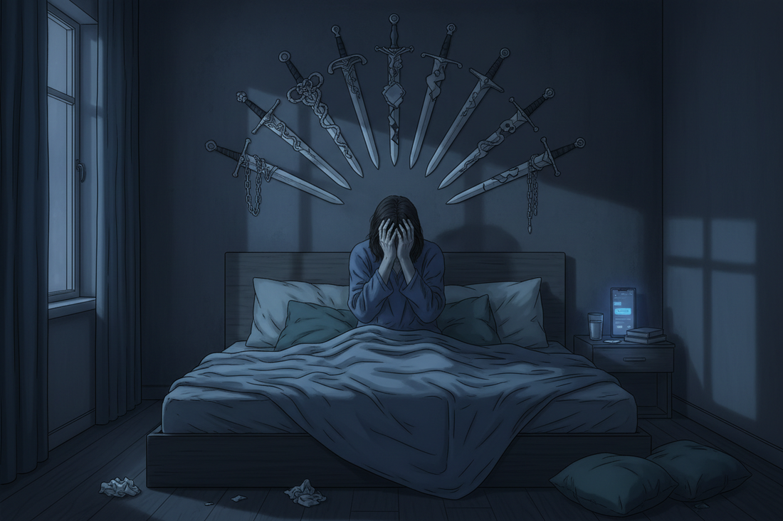 Nine of Swords in Love Readings: Relationship Anxiety, Fear & Heartbreak Anguish - Nicole's ritual universe