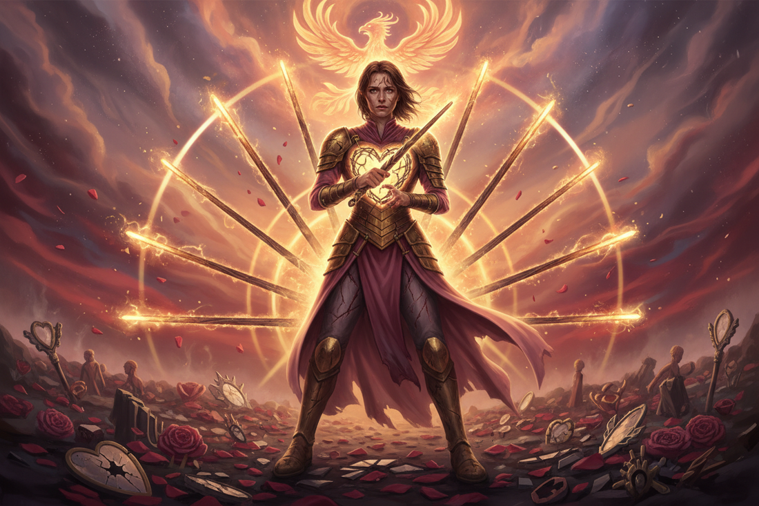 Nine of Wands in Love Readings: Guarded Hearts & Resilient Love