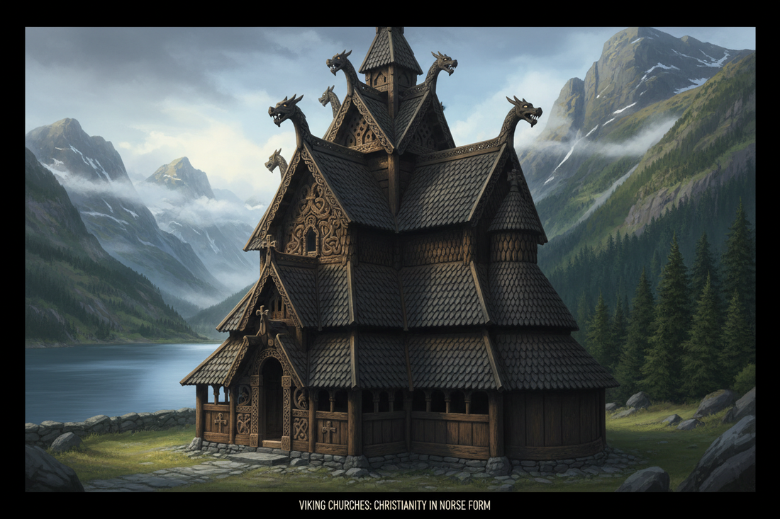 Norse Stave Churches: Wooden Dragons and Pagan-Christian Fusion - Viking Christianity in Dark Wood - Nicole's ritual universe