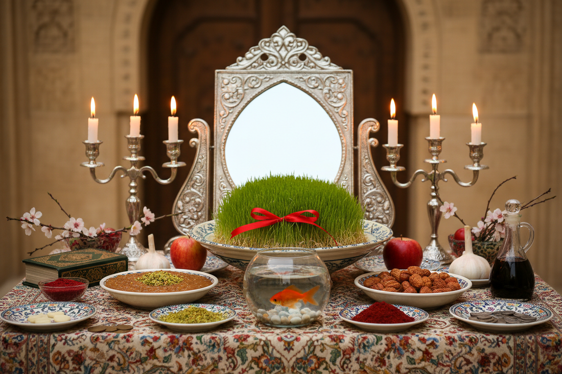 Nowruz Altar: Haft-Sin Items, Fire, and Spring Symbols - Nicole's ritual universe