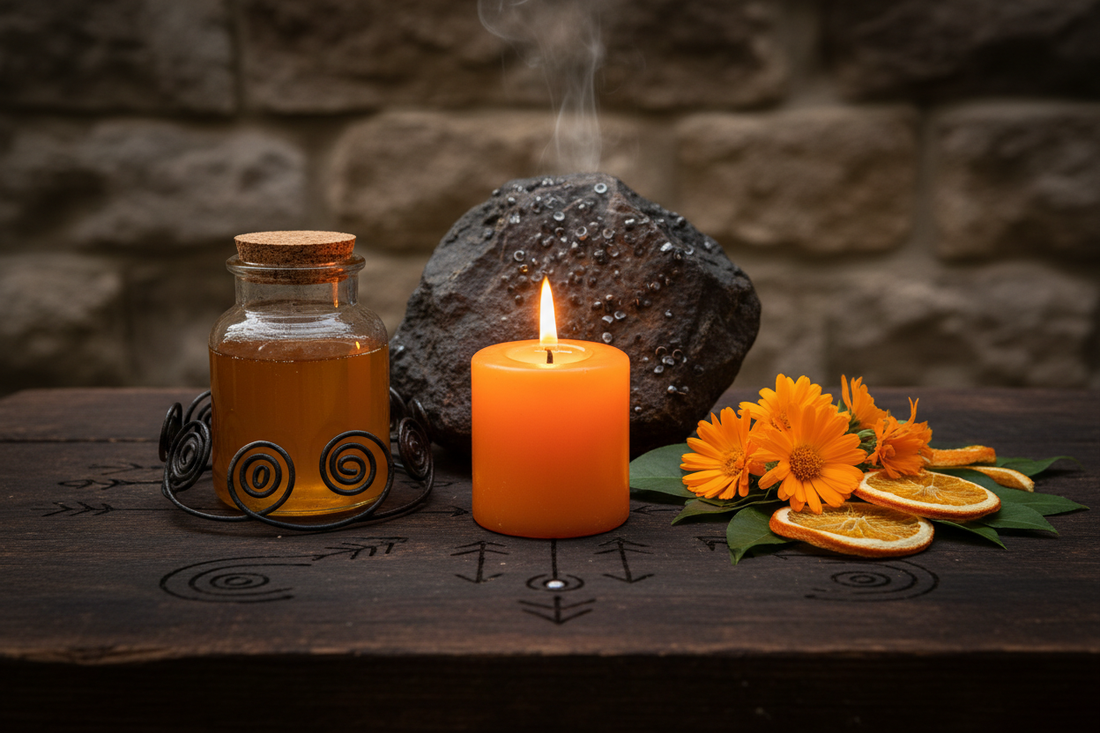 Orange Candle Attraction Magic: Draw Opportunities, People & Luck