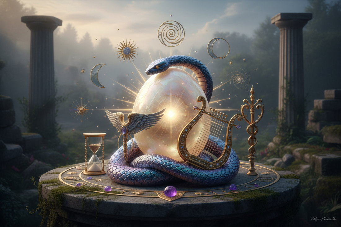Orphic Symbols: Egg, Serpent, Lyre - Nicole's ritual universe