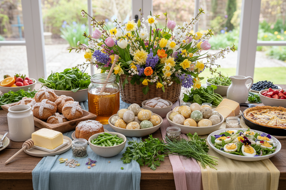 Ostara Foods: Eggs, Honey & Spring Greens - Nicole's ritual universe