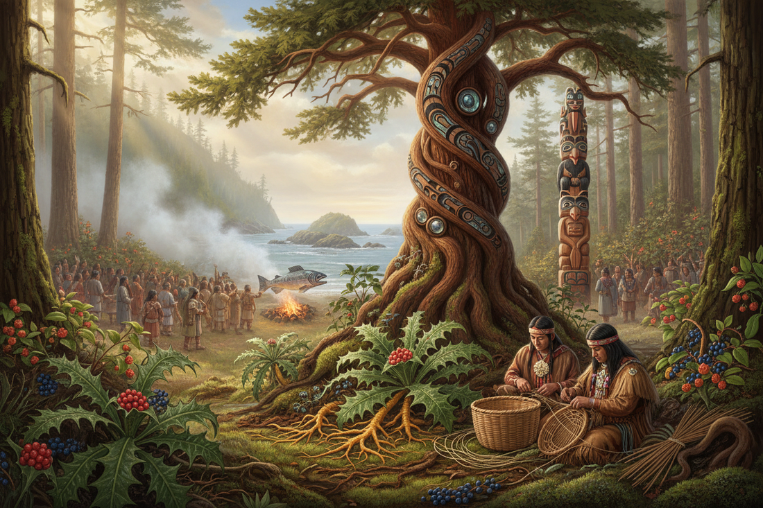 Pacific Northwest Herbalism: Cedar, Salmon Berry, and Coastal Plants - Salish & Tlingit Plant Wisdom & Rainforest Medicine - Nicole's ritual universe