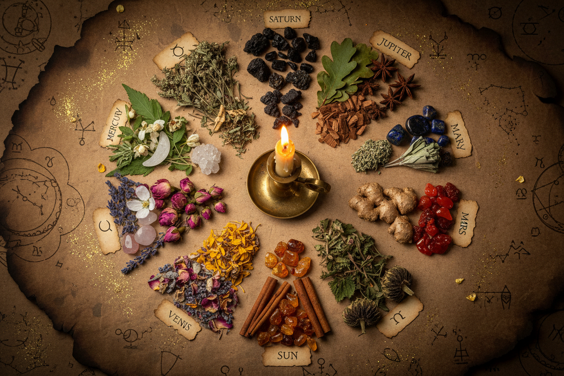 Planetary Herb Correspondences: Saturn, Jupiter, Mars, Sun, Venus, Mercury & Moon Plants